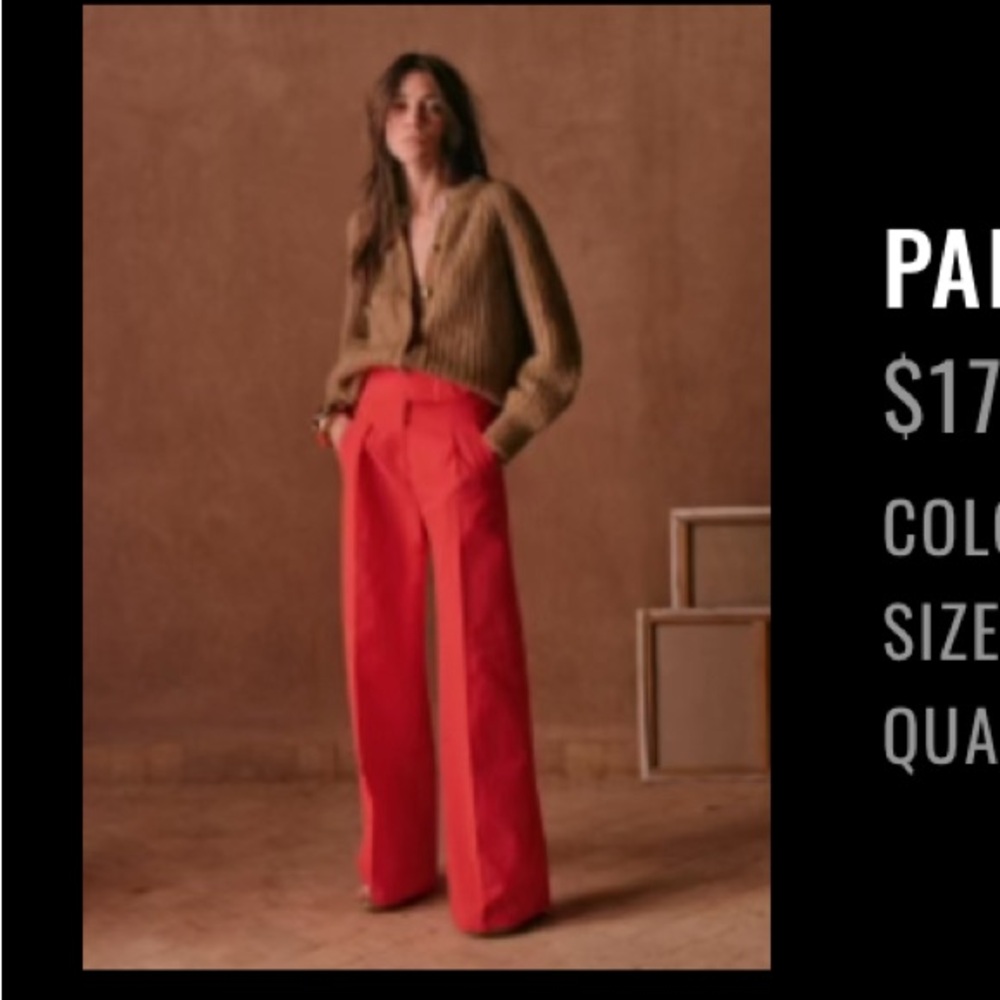 Sezane Luiz Trousers Corail - Size 38